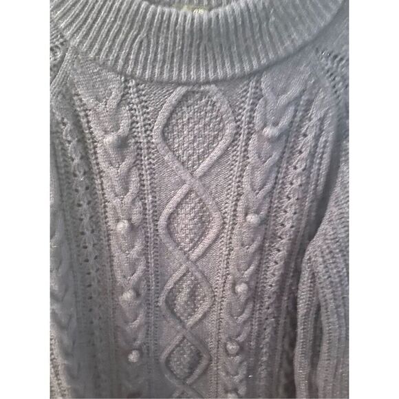 J. Crew Ezra Navy Pom Pom Cable Knit Sweater sz XL EUC - Picture 3 of 9